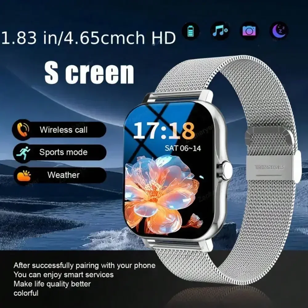 

2025 Smart Watch 1.83'' Touch Screen - Bluetooth Calls, Heart Rate/Sleep Monitor, 50 Sports Modes, Waterproof
