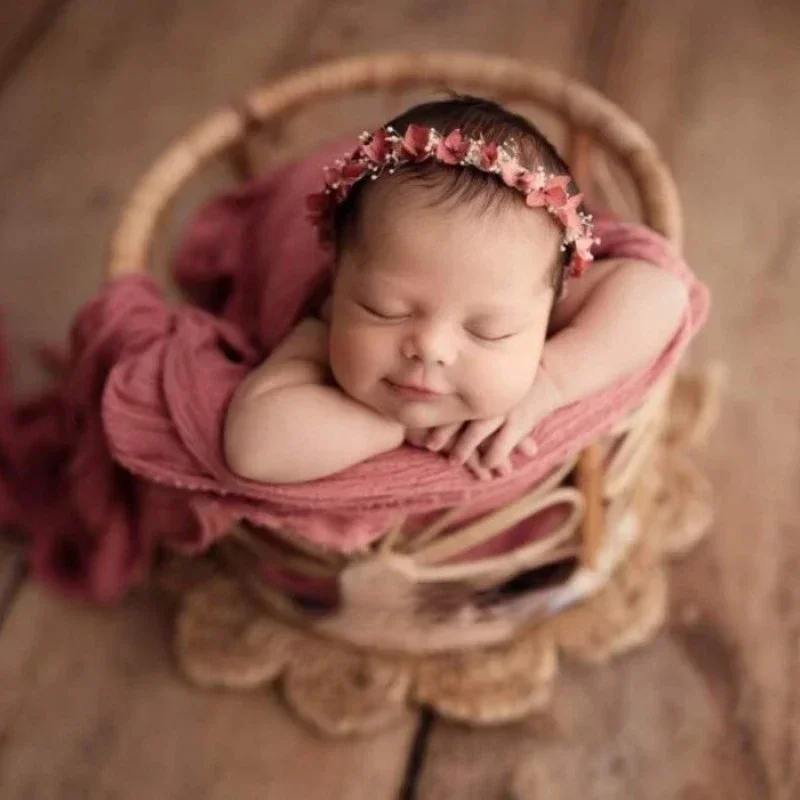 Alat peraga fotografi bayi baru lahir, keranjang tempat tidur Retro, tikar Pose, bantal tembak, aksesoris Studio