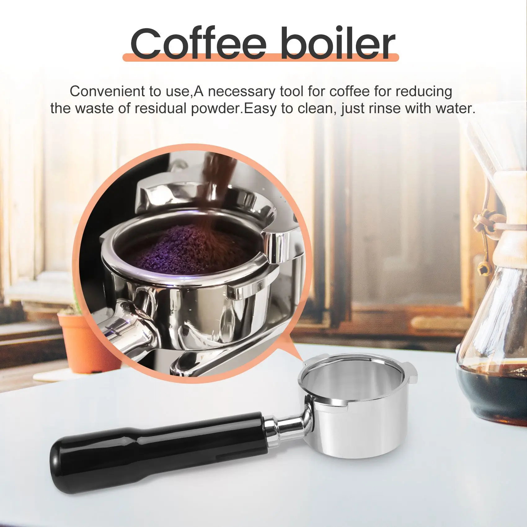 فلتر قهوة اسبريسو AT17 مقاس 51 مم لمرشح القهوة ديلونجي EC685 EC680 بدون قاع مع وعاء مسحوق القهوة بنمطين 51 مم