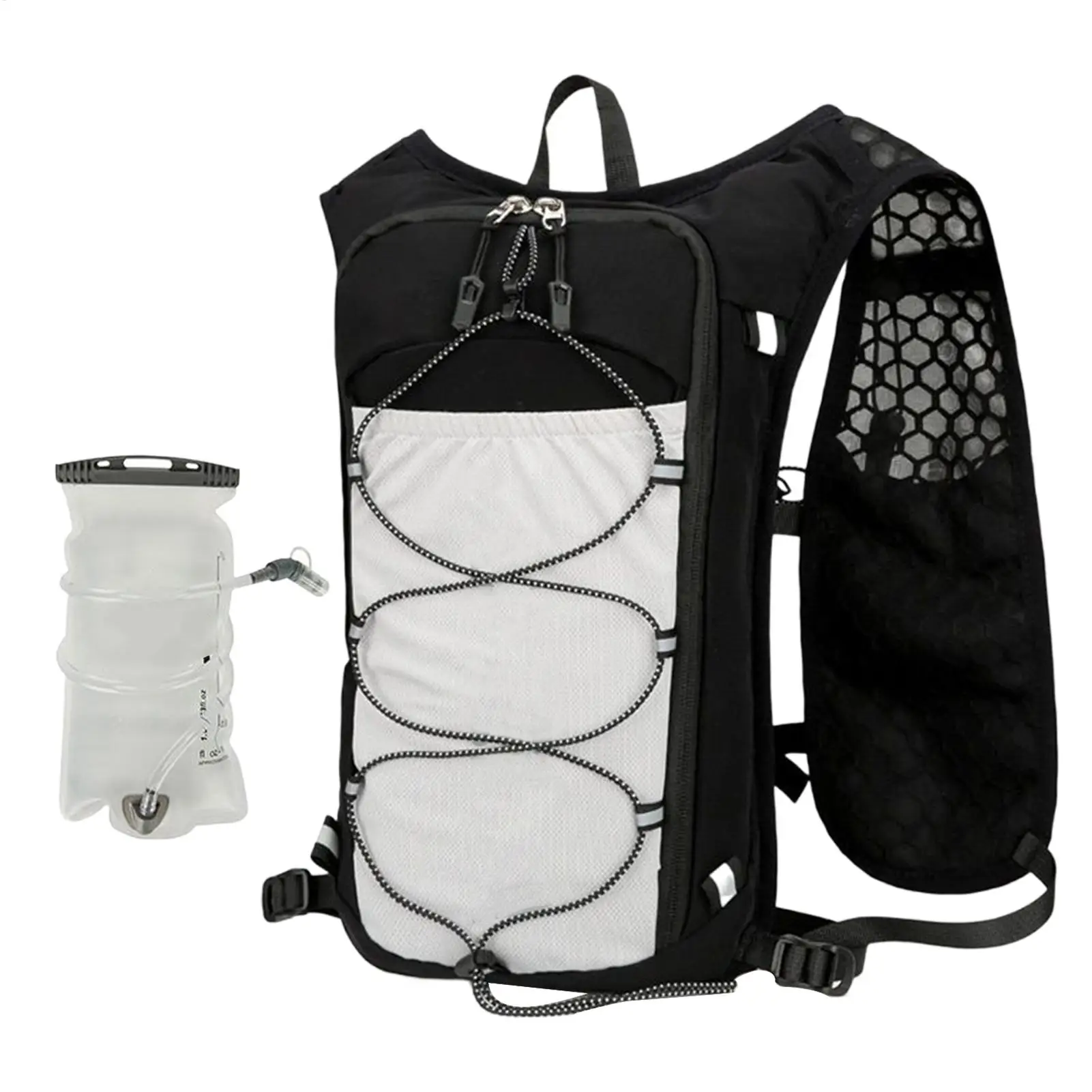 

Hydration Running Vest Breathable Lightweight Running Vest Reflective Outdoor Hydration Pack for Cycling with 1.5L Water Bladder