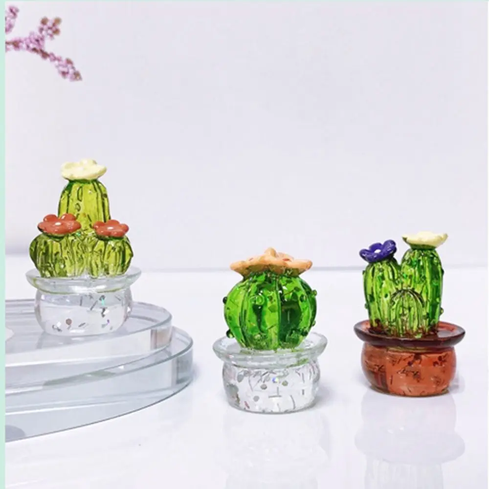 1Pc Handmade Cactus Sculpture Easy Use Not Fade Simulation Plant Resin Car Ornaments Rearview Mirror