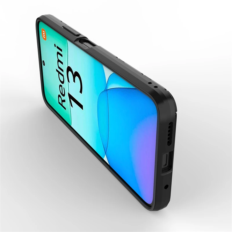 Xiaomi Poco M6 4G 케이스 용 전화 홀더 케이스 Poco M6 4G 6.79 인치 용 Poco M6 케이스 용 범퍼 안티 노크 갑옷 전체 뒷면 커버