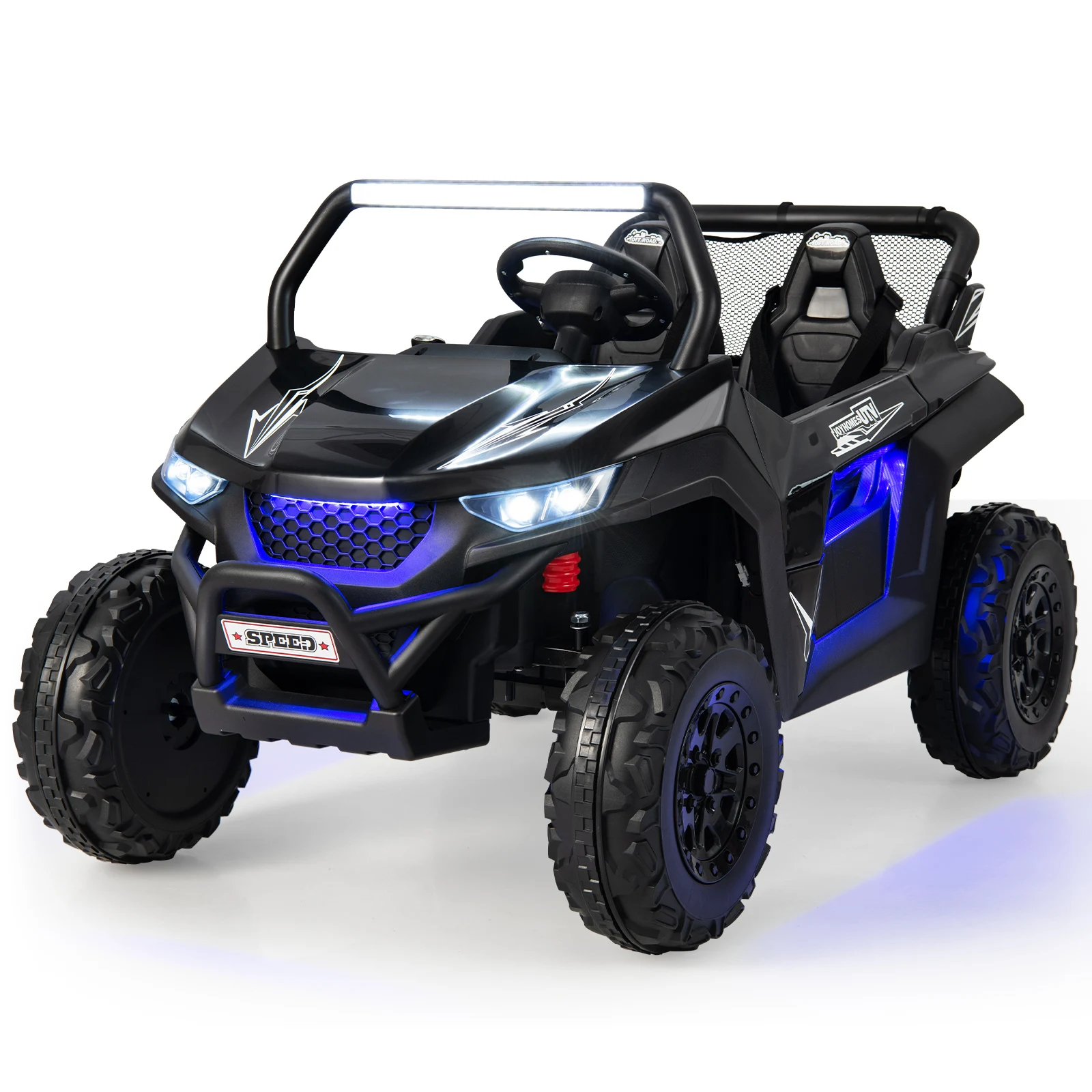 Suspension de véhicule électrique UTV RC pour enfants, 2 places, lumières et musique, 12V