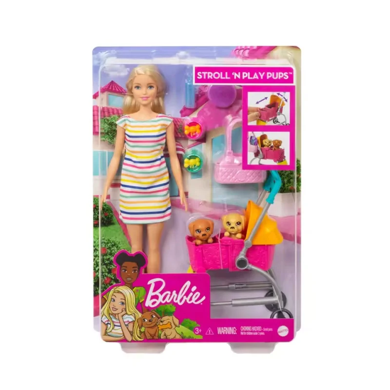 Genuine Doll Pet Stroller Playset With Cute Puppies And Pet Accessories Pretend Play Toy For Little Girls Perfect Holiday Gift