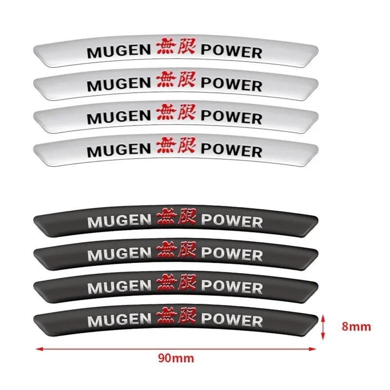 4Pcs Aluminium Mugen Power Car Wheel Rim Stickers Emblem Badge For Honda Mugen Inspire XRV CRV URV CRZ Fit Pilot Type R Type S