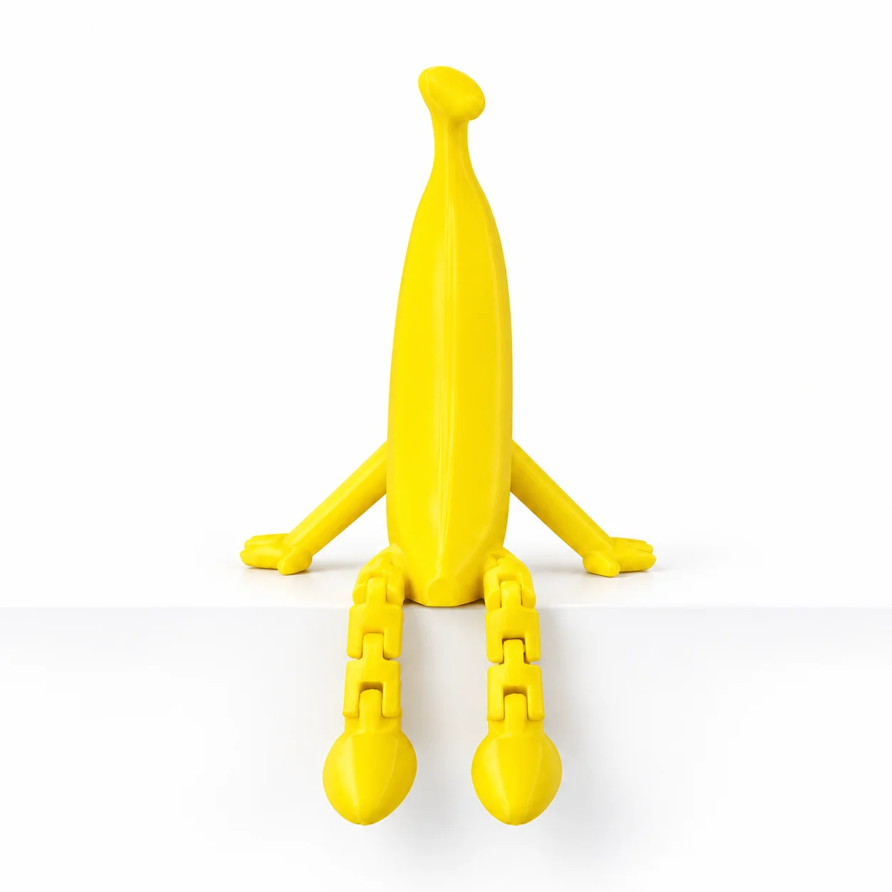 3D Printed Articulated Banana Buddy, Hinged Movable Banana Guy Fidget Toy, PLA Desktop Figurine Stress Relief Gift