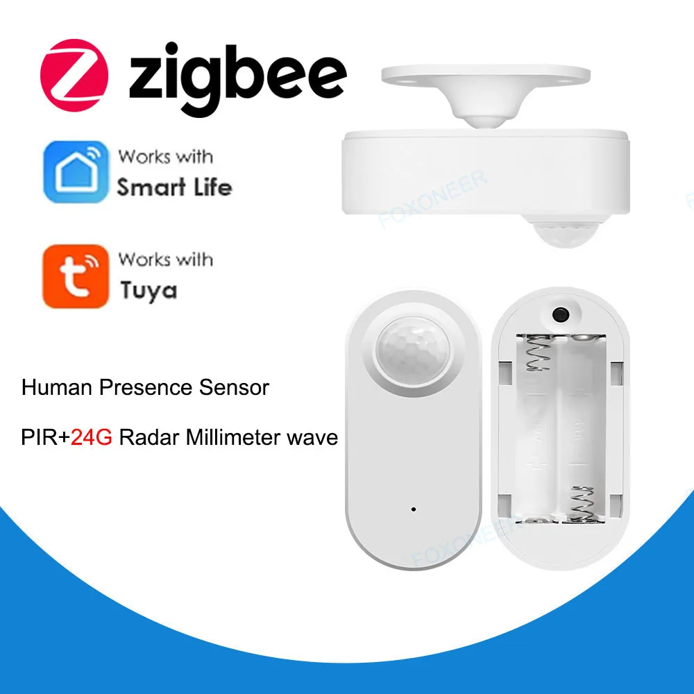 Tuya Zigbee Human Presence Detector,Luminance/Distance Detection,  Smart PIR Motion Sensor Support Zigbee 2mqtt Home Assistant