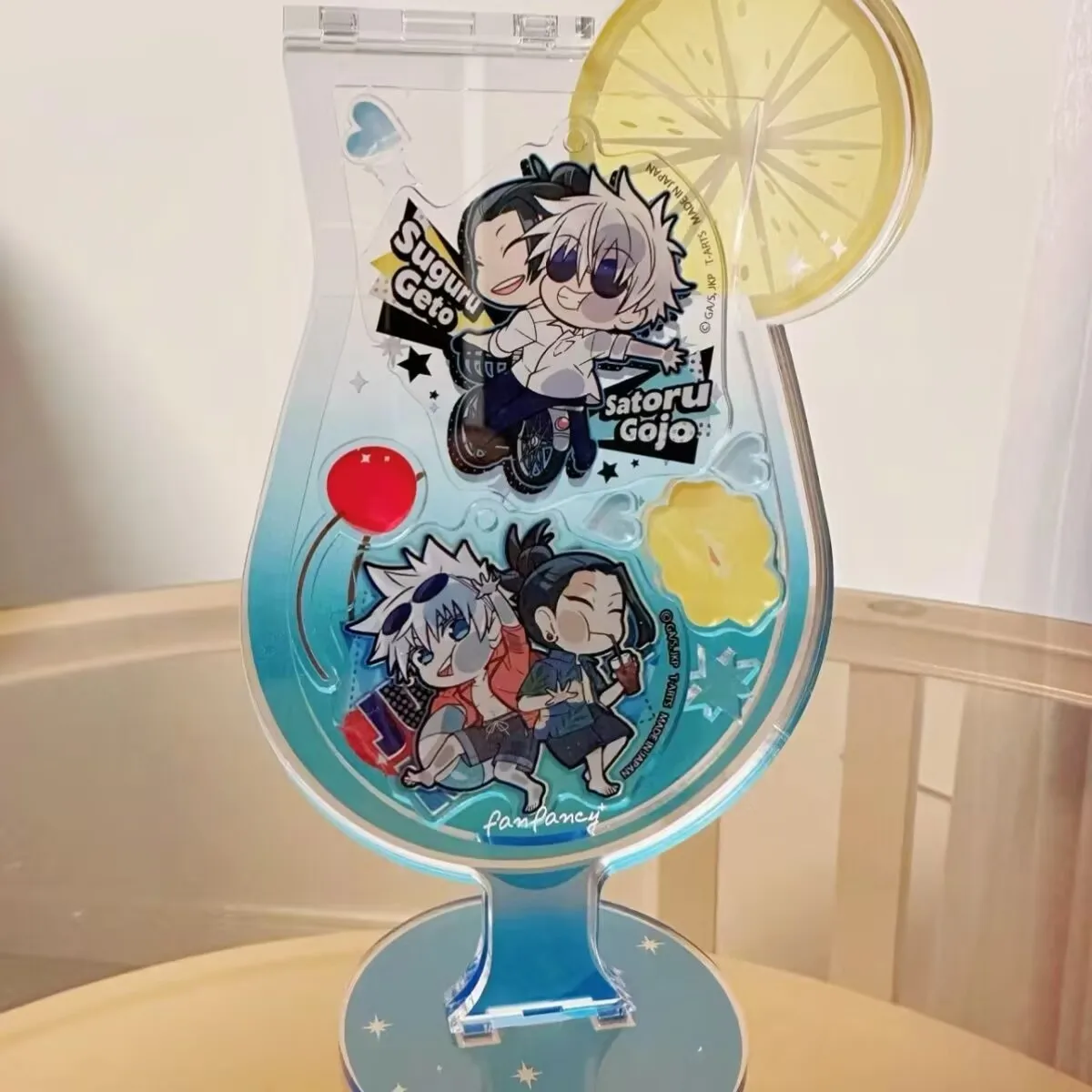 새로운 창의적인 아크릴 칵테일 "주술타카이센" 구조 사토루 유키 스탠딩 테이블 장식