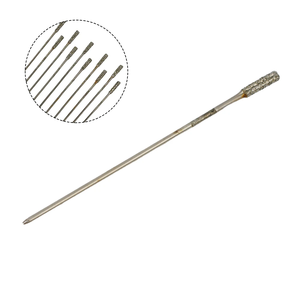 10PCS 1.2mm-2.4mm Diamond Coated Tipped Drill Bit Suitable For Drilling Jade Jewellery Hole Saw Cutter Wist Drill Bit For Tile