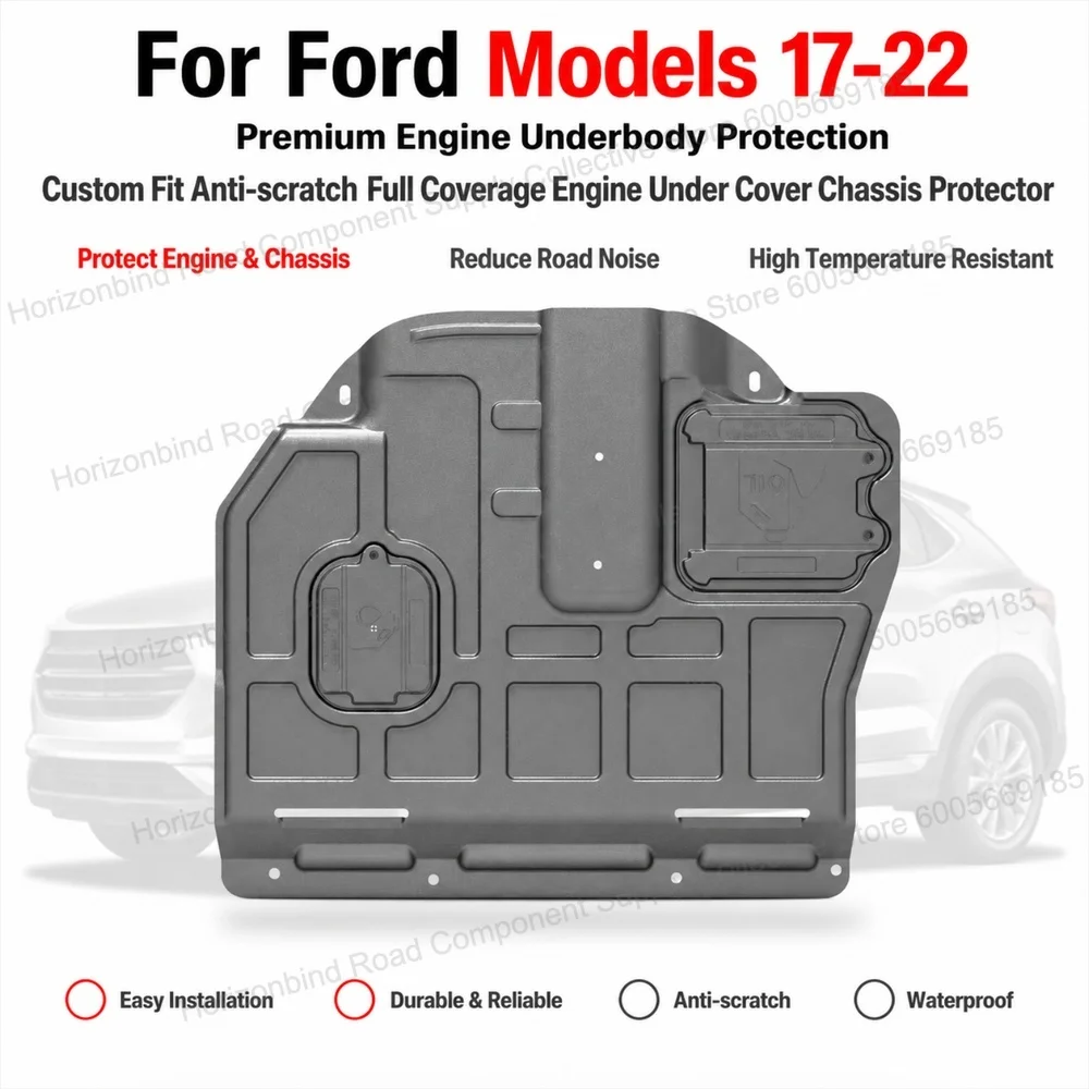 

For 17-22 Ford Models Engine Lower Shield Underbody Guard Chassis Protector Custom Fit Anti-Collision Full Coverage