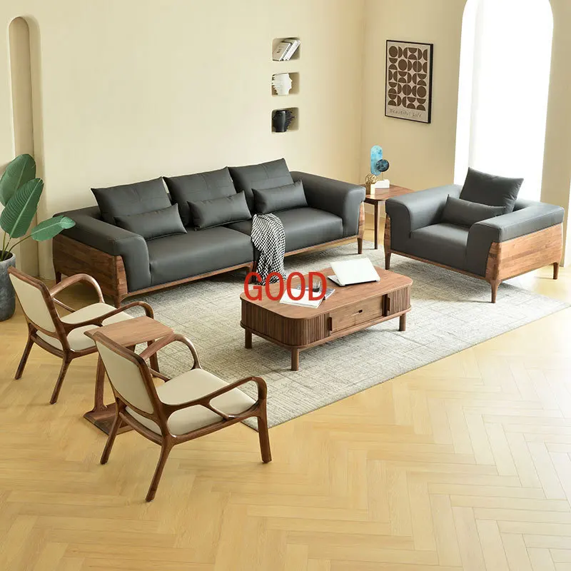 

Диван из массива дерева в нордическом современном минималистическом стиле для гостиной в маленькой квартире