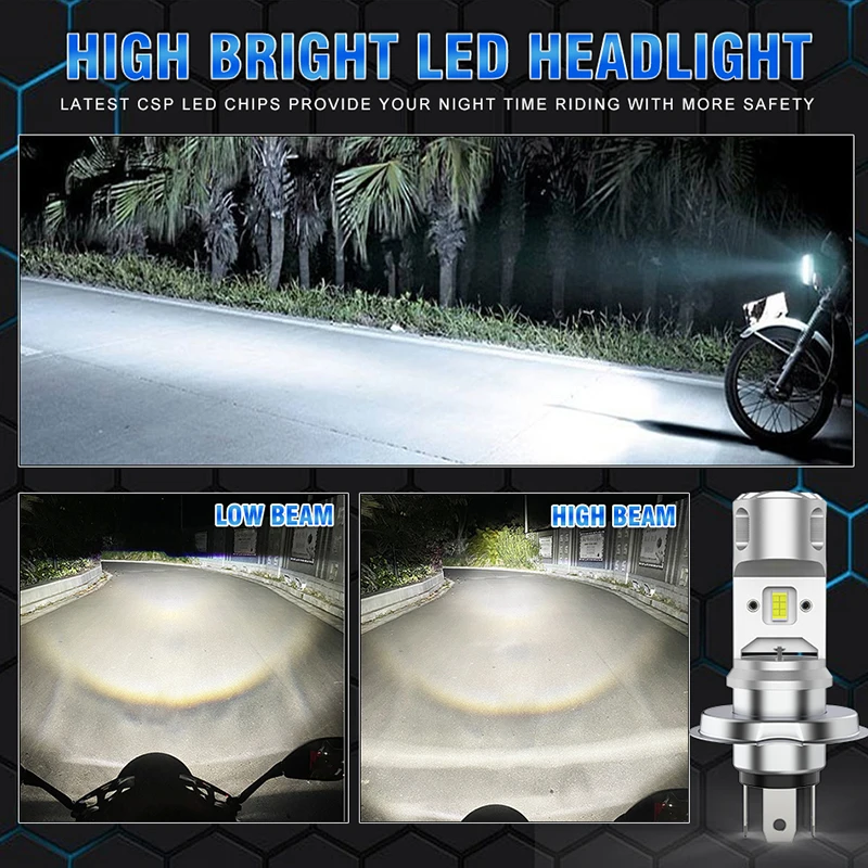 Philips Ultinon Essential Moto HS1 HL 1:1 Led H4 Motorcycle Headlight Bulbs 12W 11636UEMX1 PX43t Moto Headlamp Plug and Play 12V