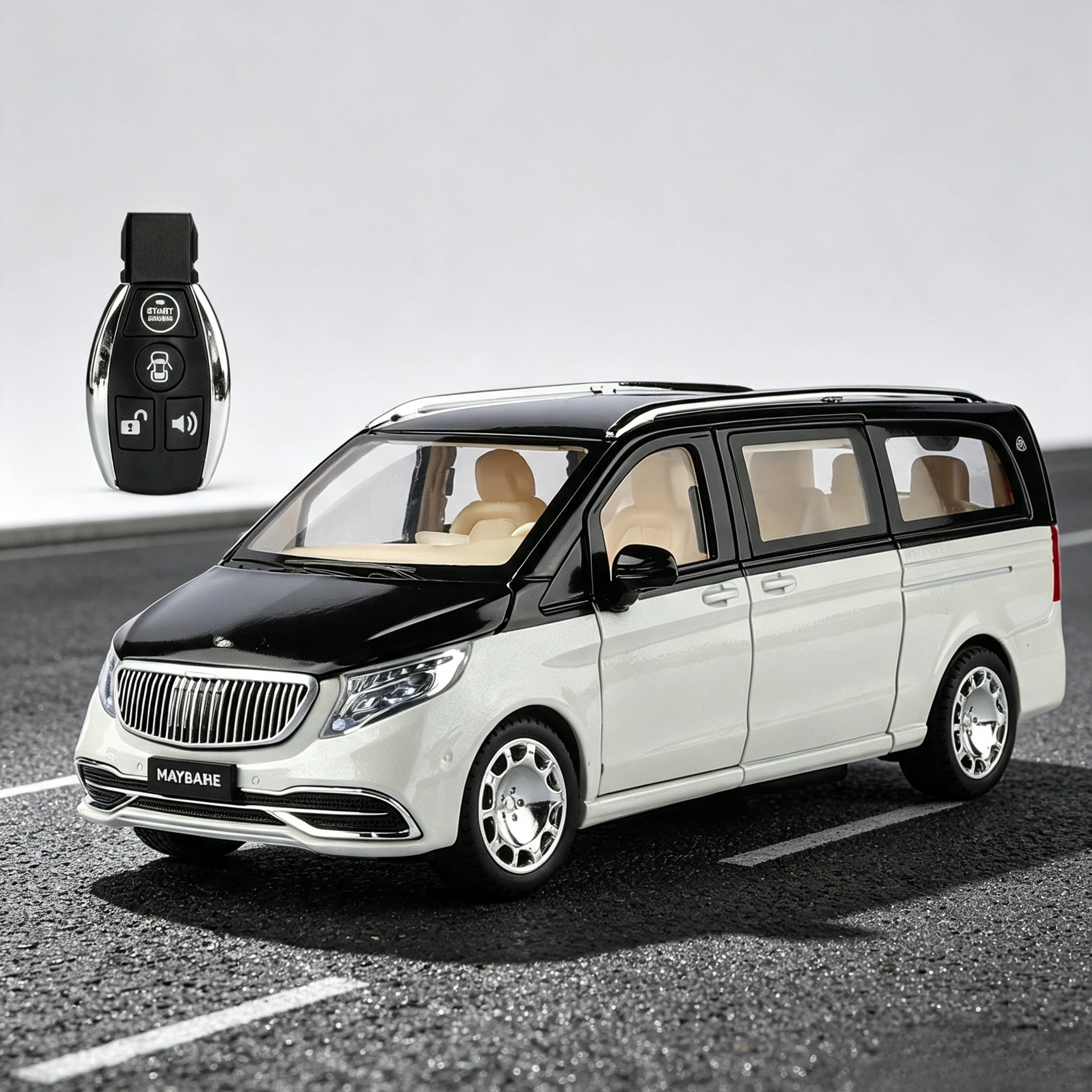 Car birthday gift 1:24 VS680 alloy sound and light business car with remote control, fun toys and decorations