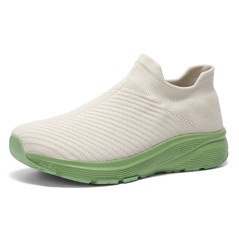 Men's Breathable Knit Sock Sneakers Lightweight Slip-on Casual Running Shoes with Non-slip Sole for Daily & Outdoor Activities