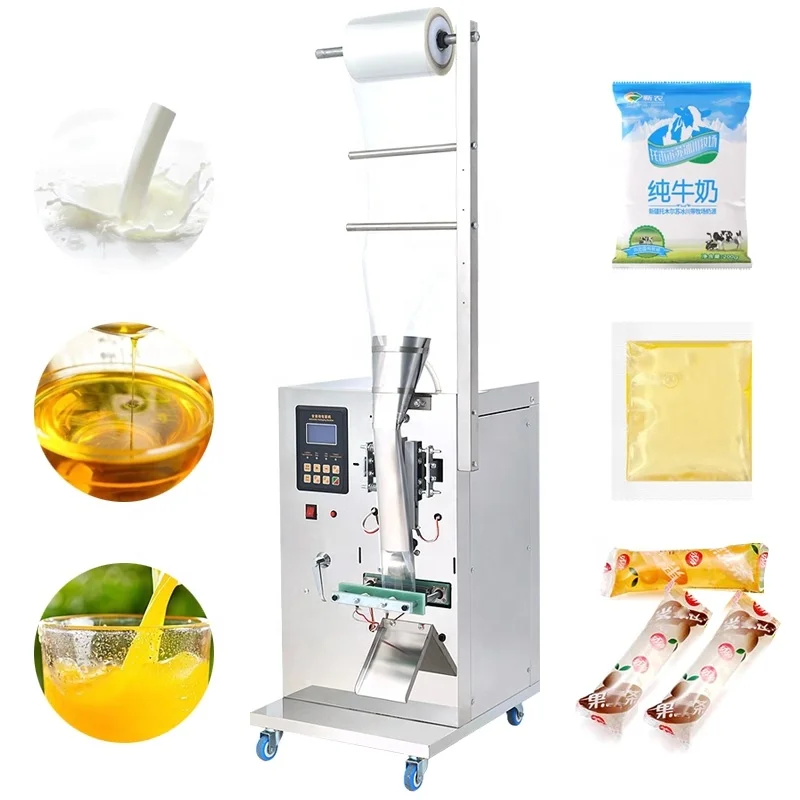 Automatic Milk Bag Packaging Pure Juice Filling Sealing Cooking Mustard Oil Pouch Water Liquid Packing Machine