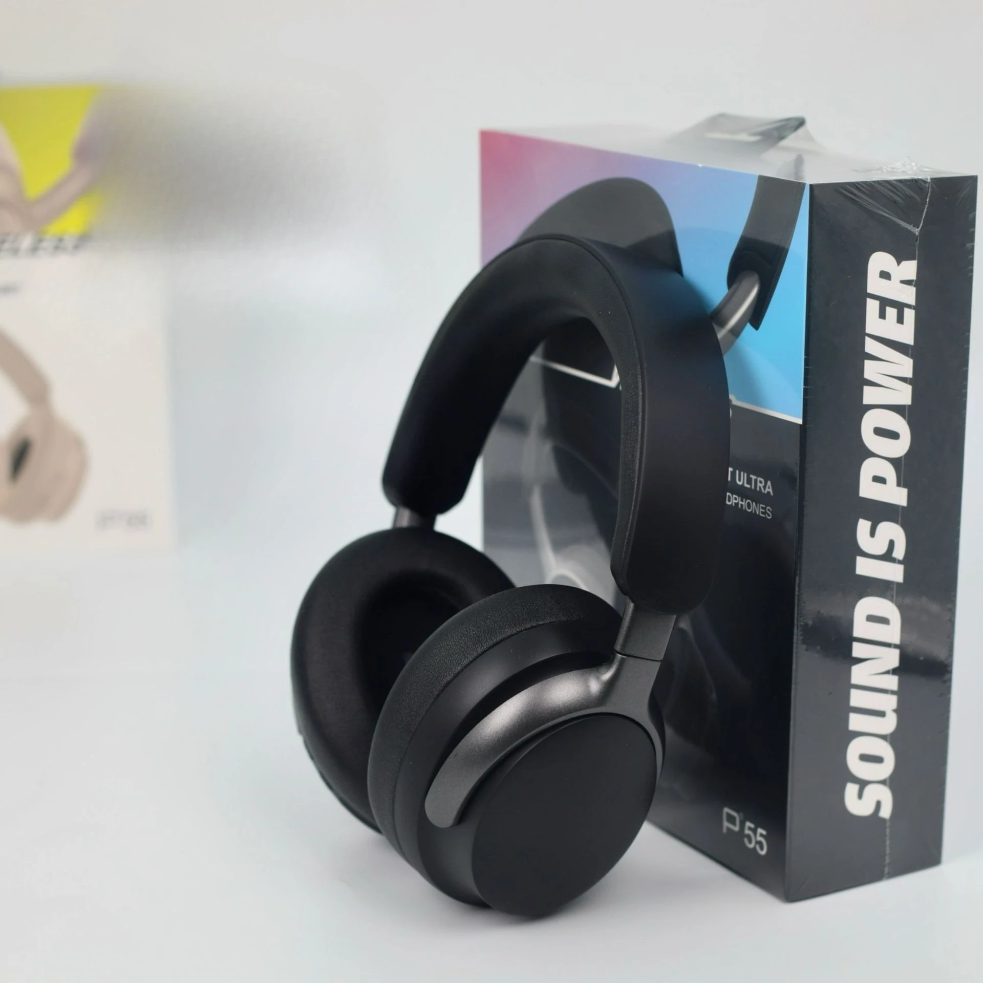 

New P55 Head Mounted Earphones with Full Eartips, Wireless Bluetooth, Long Range, Music Phone Universal
