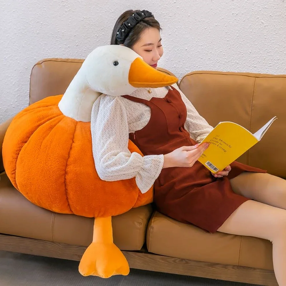 35cm Cute Giant Goose Doll Creative Pumpkin Goose Soft Plush Toy Doll Throw Pillow Funny Cute Birthday Gift Decoration