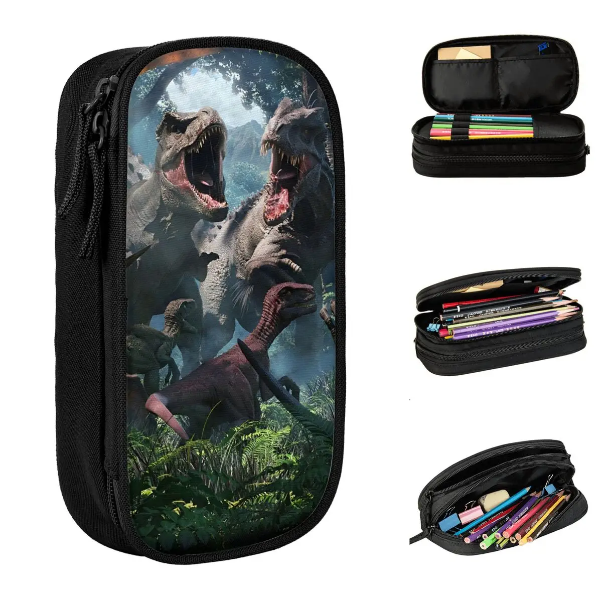 

Пенал большой емкости «Мир Юрского периода», двухслойный пенал для девочек, косметички, удивительный подарок