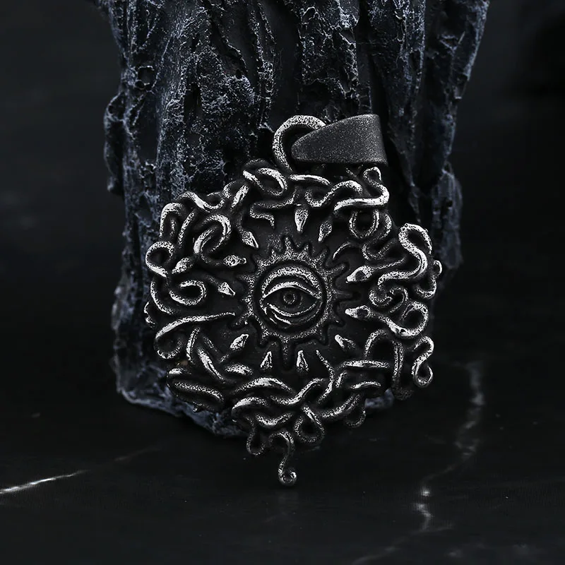 Retro 2024 New Fashion 316L Stainless Steel The Eye Of God Pendant Necklace For Man Women Boyfriend Gift