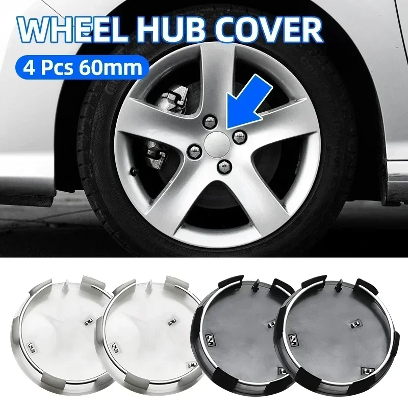 4pcs 60mm Wheel Center Cap Logo Hub Cover Badge Emblem For Peugeots 2008 3008 307 308 206 207 208 407 508 5008 106 107 205 4008