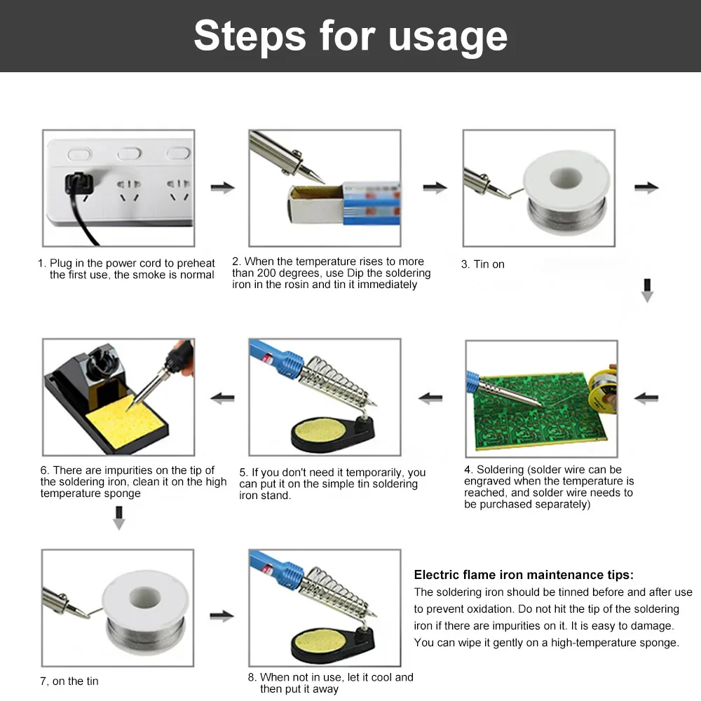 Solder listrik, 30W/40W/60W ujung besi Solder panas eksternal 220V/110V ujung pensil panas Alat Solder las