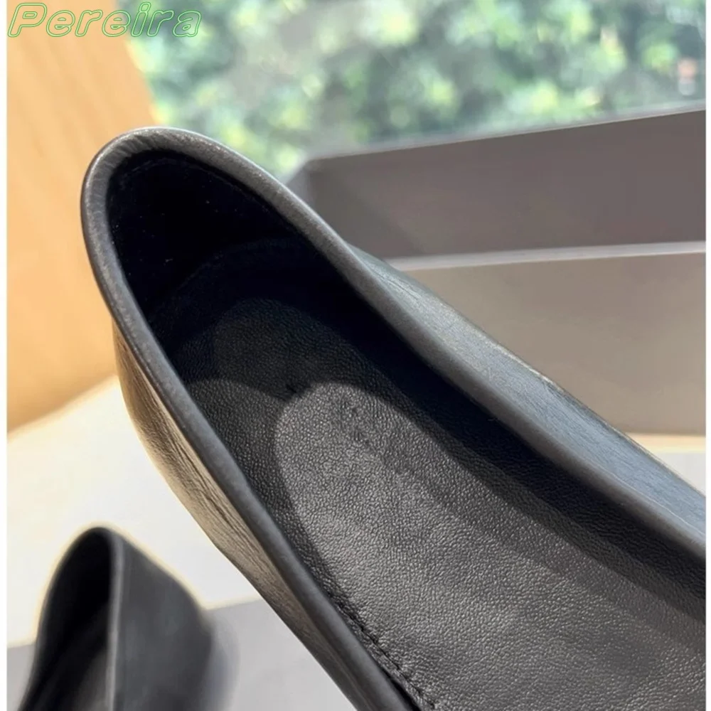 Pereira Butterfly-Knot Pumps Round Toe Ballet Shoes 2024 Spring Summer Flat Shoes Women Silver Fashion New Arrivals