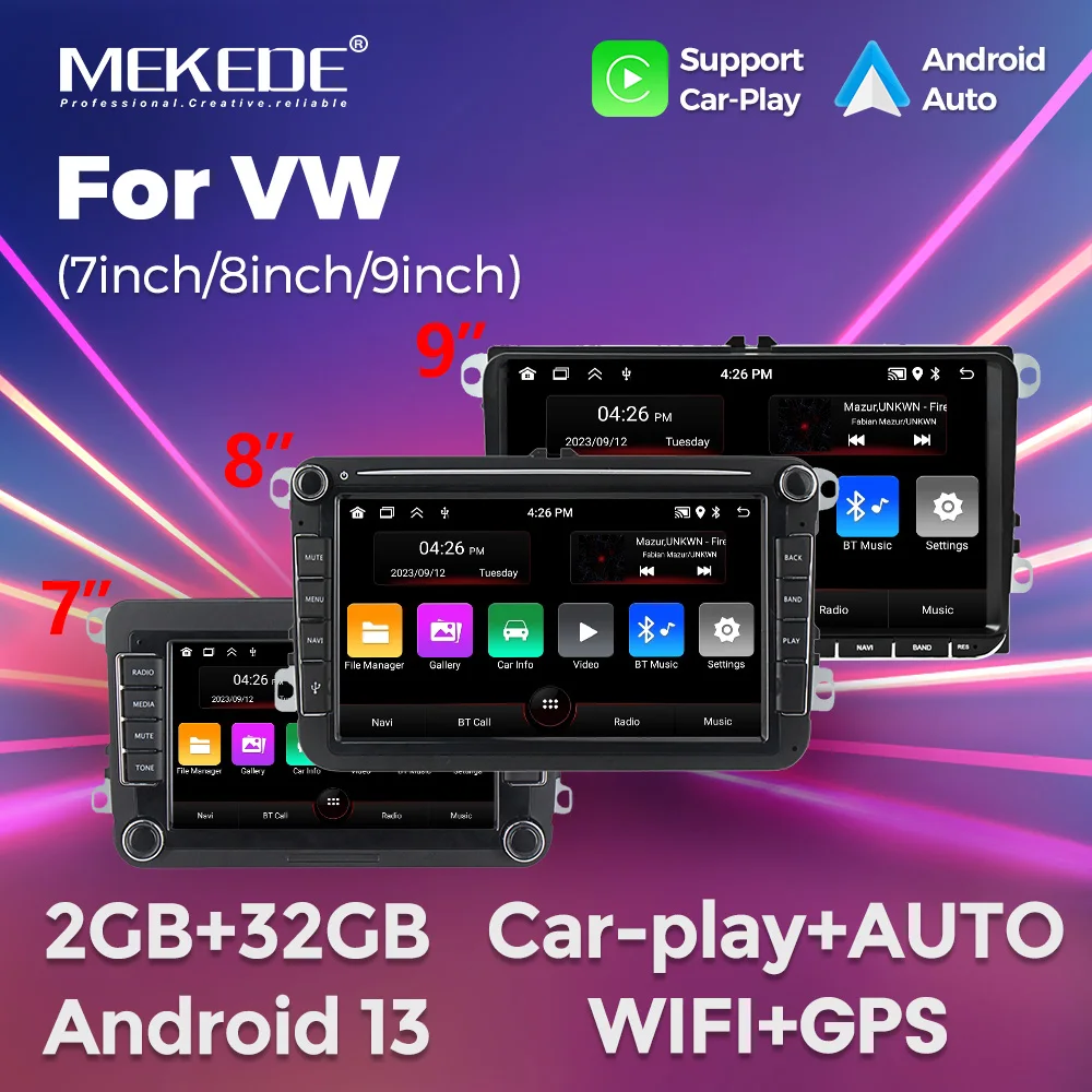 

MEKEDE In Stock Radio For Volkswagen VW Passat B6 B7 CC Tiguan Touran GOLF POLO Car Stereo Screen Multimedia Carplay Auto 2 Din