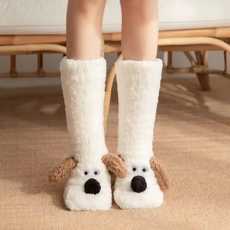 

2026 New Floor Socks Women Autumn And Winter Velvet Coral Fleece Socks Sleep Home Slippers Snow Socks Christmas Gift Carpet Sock