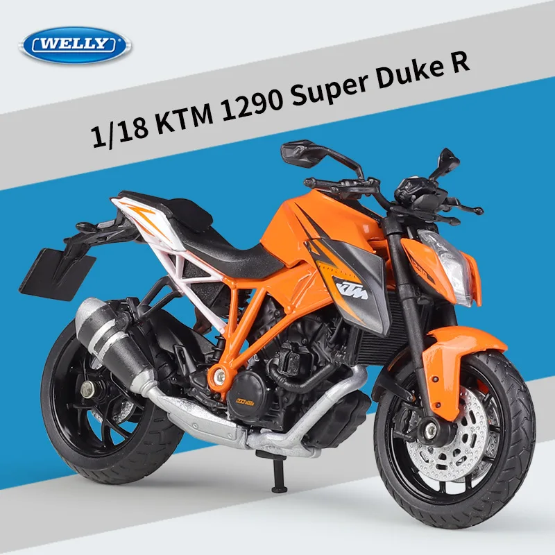 WELLY 1:18 KTM 1290 Super Duke R Motorcycle Model Heavy Locomotive Simulated Alloy Toys Motorcycle Finished Model Collect Gift