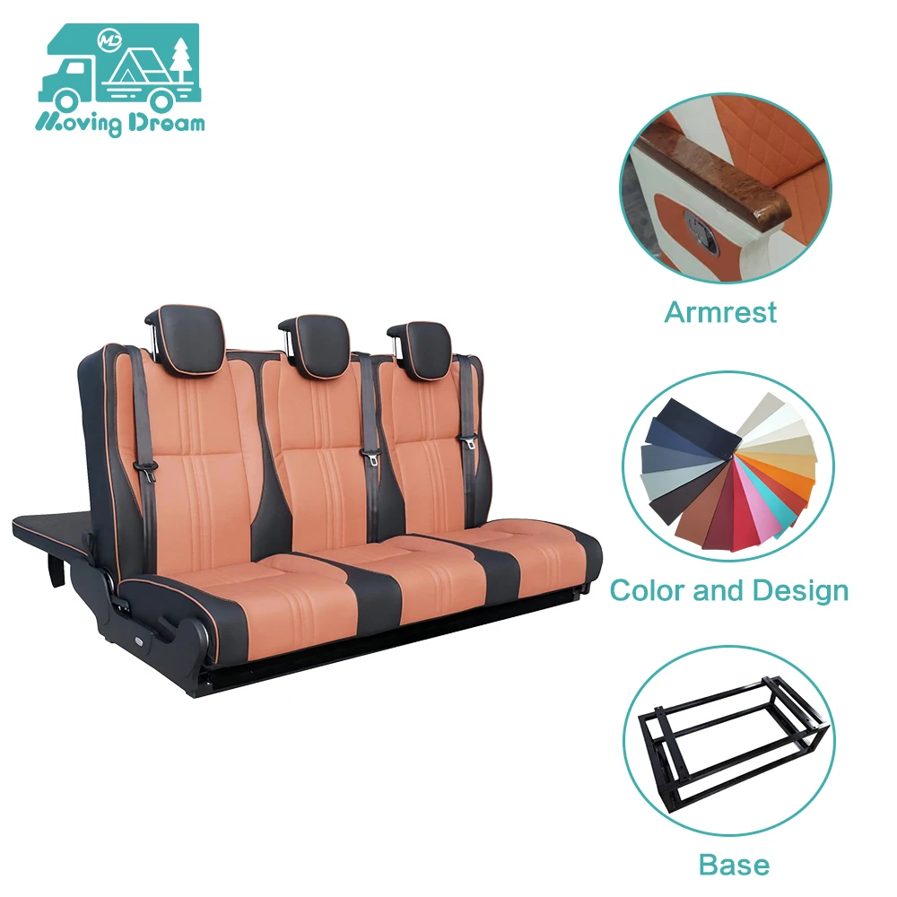 Luxury Forward Slip Foldable RVS Bed Seat for Caravan Motorhome Trailer Three Fold RV Camping Car Seat