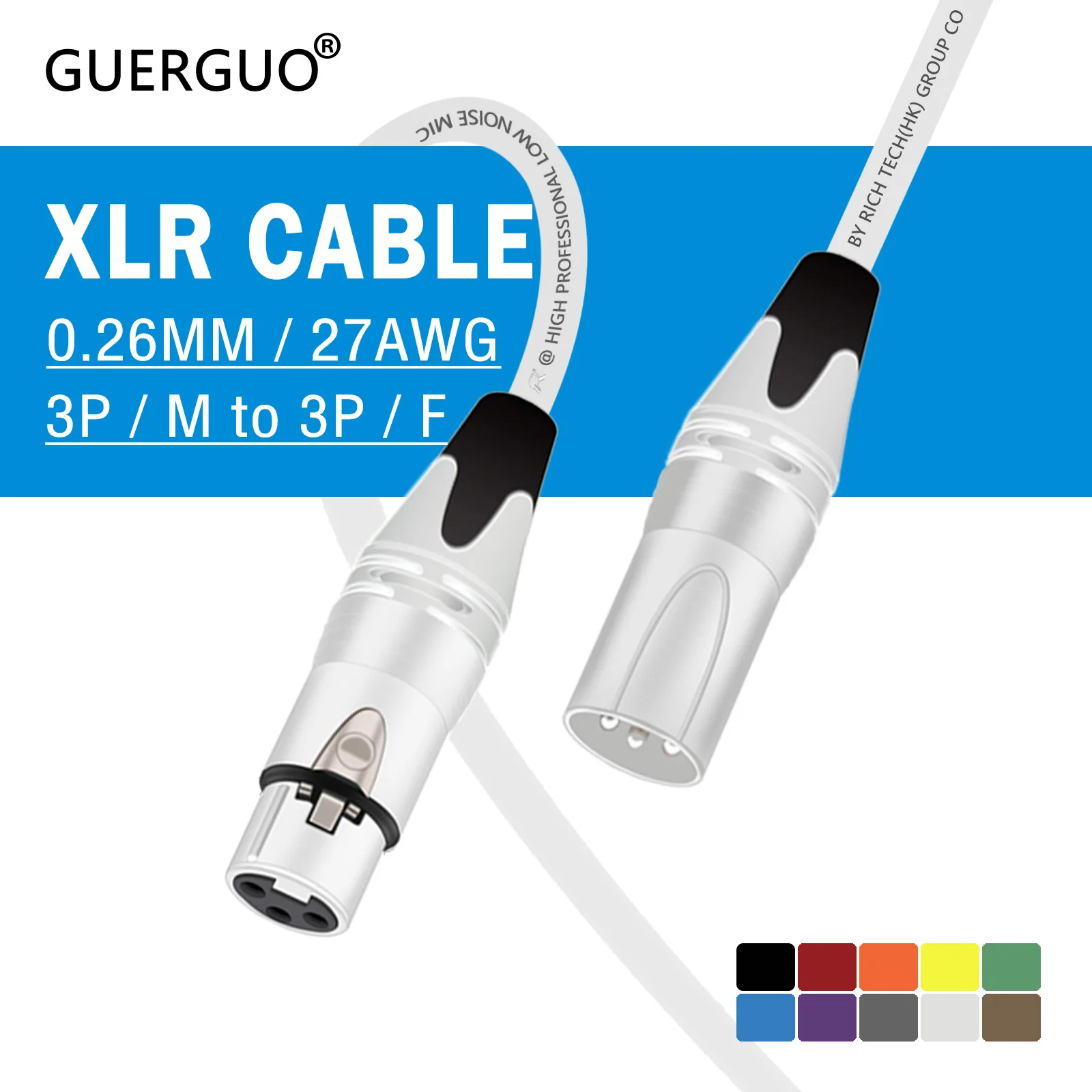 XLR Cable,3Pin Male to Female Cannon Microphone Line for Pro Recording Extension Cord Balanced XLR Mixer Speaker Amplifier Live