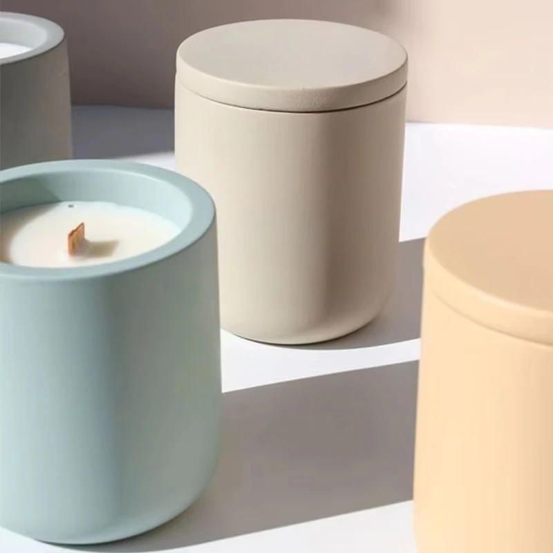Ai Kun luxury custom logo ceramic jar natural vegetable oil pure wood core scented candle