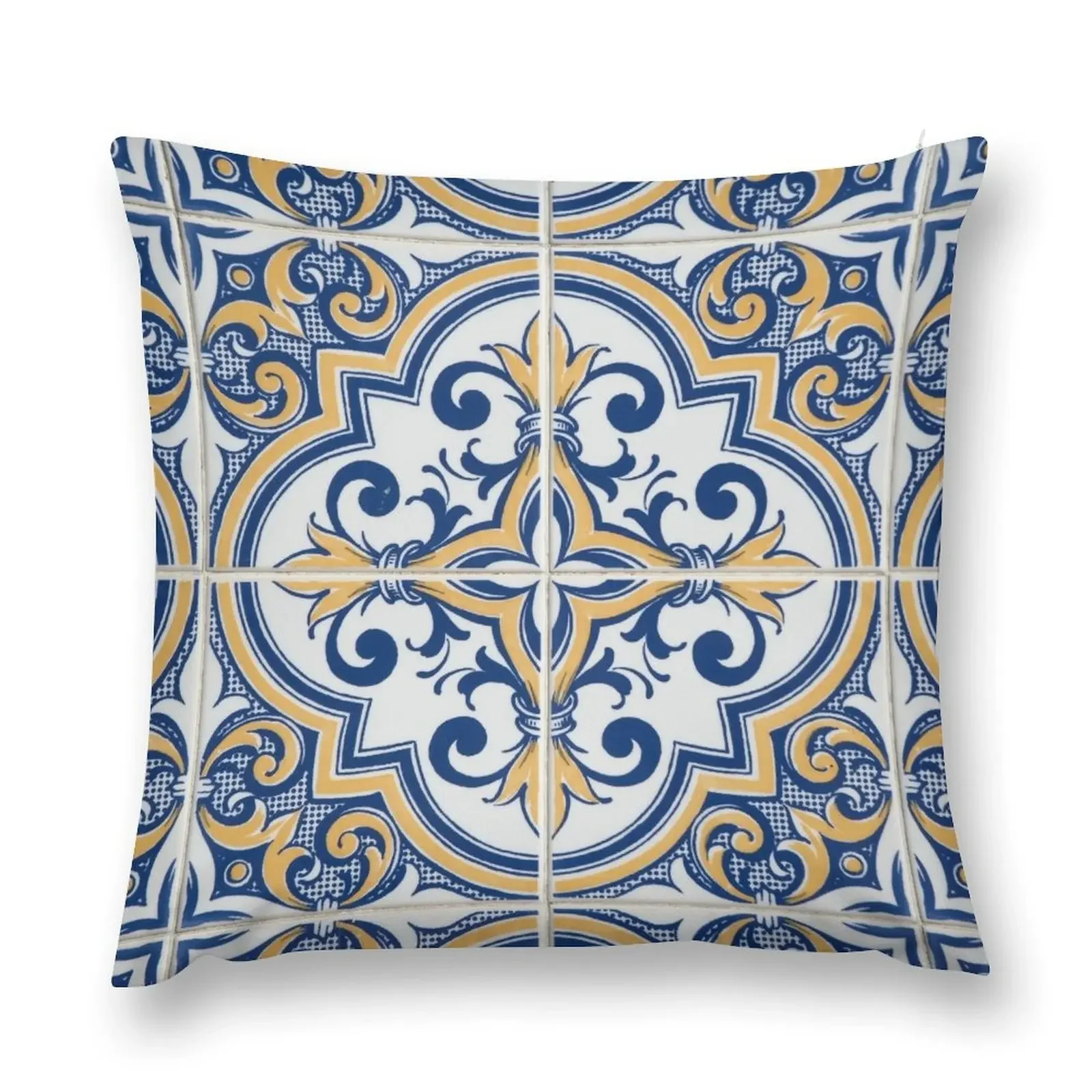 Portuguese glazed tiles Throw Pillow Cushions bed pillows pillow