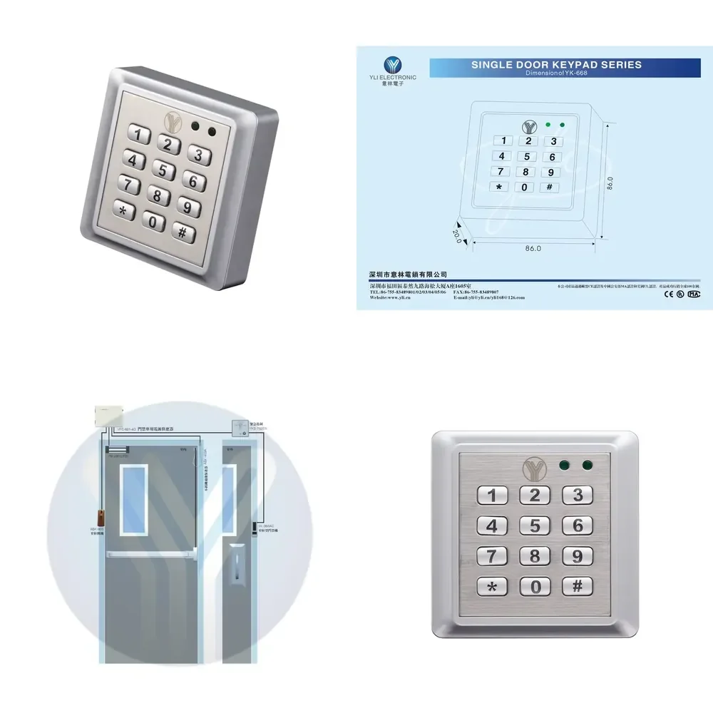 

K‑668 Standalone Access Control Keypad 12V Card+Password Unlock Blue Backlight Door Security Access Controller