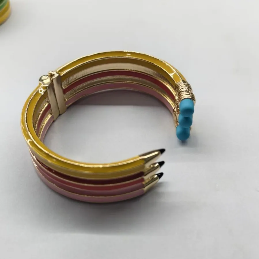 New Stylish Trendy Multi-layes Pencil Bangle Unique Open Cross Enamel Bracelet Shiny Glitter Mix Match Fashion Cuff Bracelet