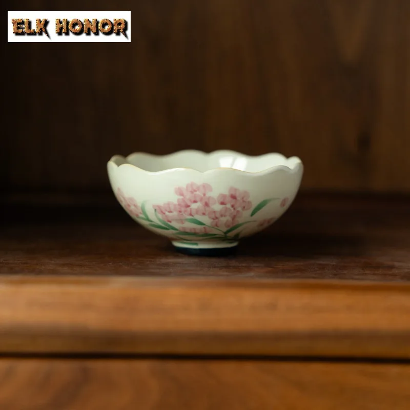 

85 мл чистая ручная роспись тюльпан лотосная чашка чаша для чая чашка для чайной дегустации чашка для запаха чашки Chazhan Master чашки китайский чайный сервиз