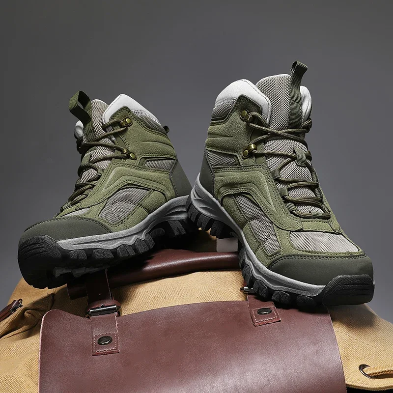 

Мужские ботинки высокого качества, уличные нескользящие походные ботинки, модные повседневные мужские ботинки с высоким берцем, износостойкие кроссовки Botas Hombre