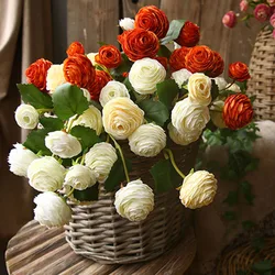 High-End Ranunculus roses silk Artificial Flowers wedding Decoration maraige bridal floral room decor flores artificiales