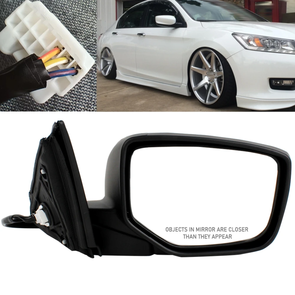 

Автомобильное зеркало заднего вида для Honda Accord 2013 2014 2015 2016, американская версия, правая сторона, 3 контакта, белое окрашенное зеркало с регулировкой мощности в сборе