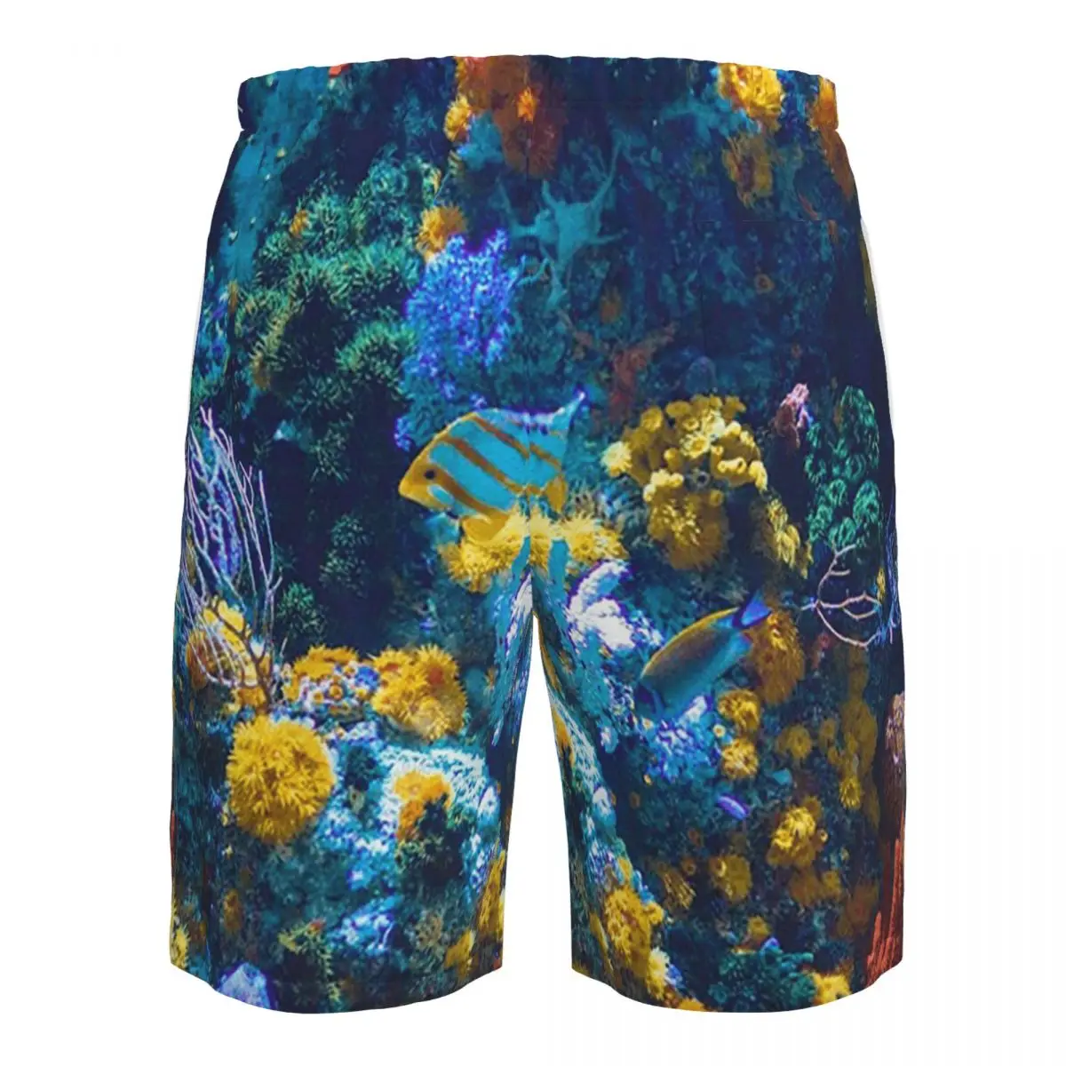 Celana Pantai Pria Motif Terumbu Karang Australia Berwarna-warni Dengan Ikan Tropis, Celana Pendek Kasual Cepat Kering Untuk Berenang Musim Panas