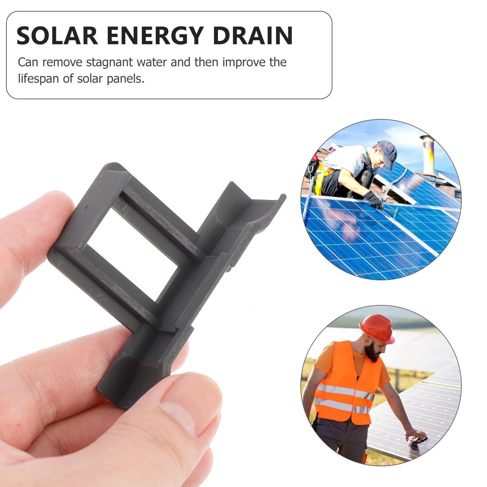 

10pcs Solar Panel Water Drainage Clip Auto Remove Stagnant Guide Clamp For Photovoltaic Panels High Temp Resistance