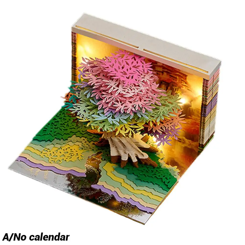 3d Notepad Tree House 3d Memo Pad Desktop Decor 2025 Calendar Holder Off Craftwork Notepad Art Pen Tear Weekly Paper X6b1