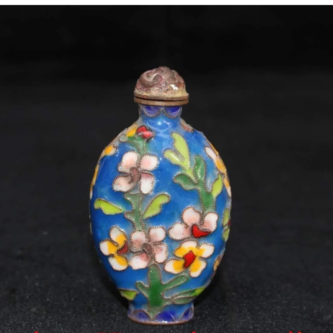 A Chinese Collectible Bronze Filigree Plum Blossom Snuff Bottle
