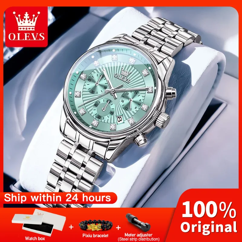 OLEVS 3669 Womens Watch Original Fashion Elegant Brand Quartz Watch Waterproof Luminous Quartz Date Watch For Women With Box