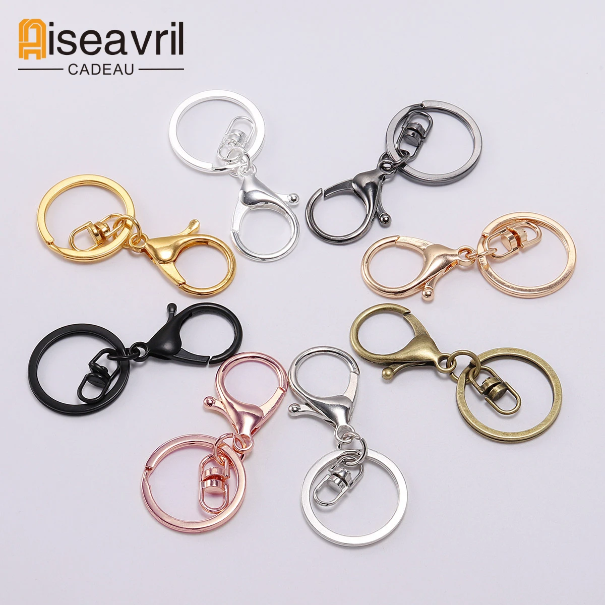 5/10pcs Key Ring 30mm Keychain Long Lobster Clasp Key Hook Clasps Keyrings for Jewelry Making Finding DIY Key Chains Accessories