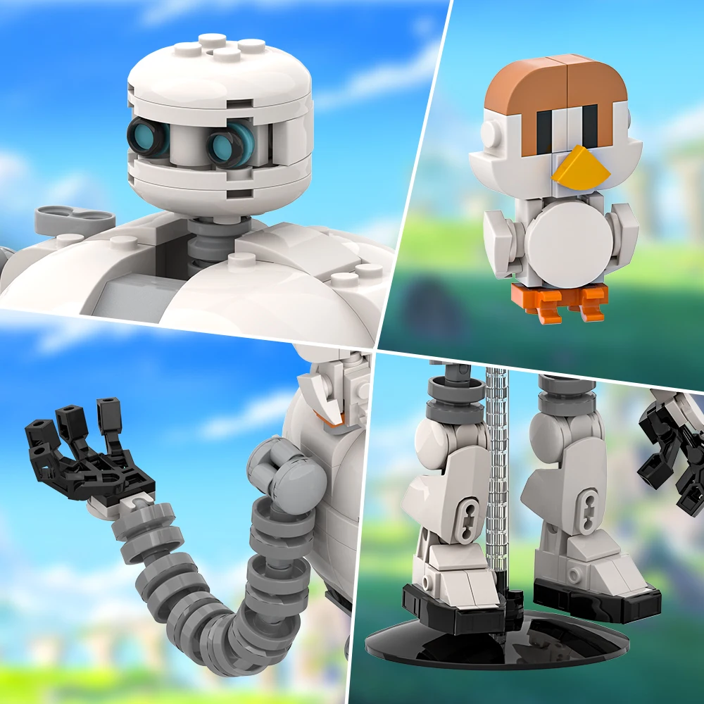 Moc o robô selvagem animação roz robô modelo blocos de construção aventura robô bonito animal boneca montagem tijolos brinquedo presente