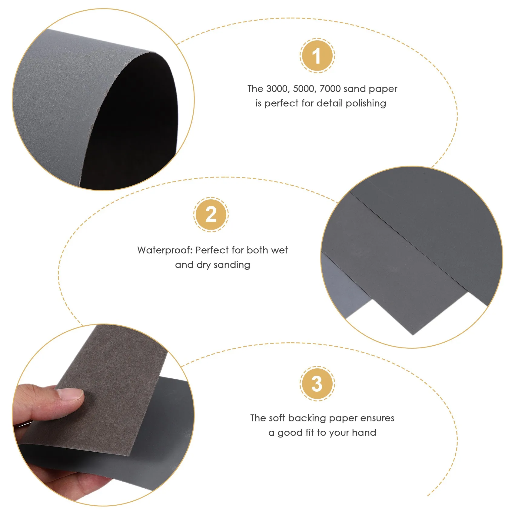 

LICE-9 Pcs 3000 5000 7000 High Grit Wet And Dry Sandpaper Assortment Drywall Sanding Paper 9 X 3.6 Inch For Car Paint Auto Body