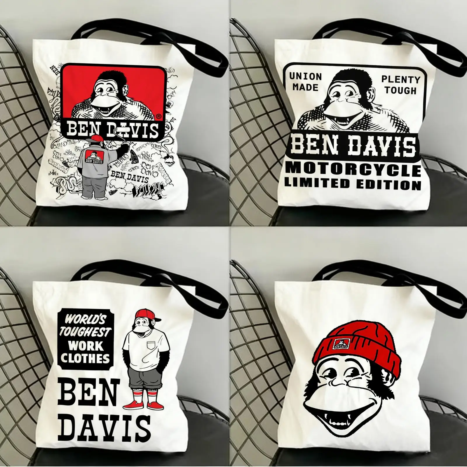 

Luxury B-Ben D-Davis Storage Bags Canvas Double-Sided Print Fashion Shoulder Tote Shopping Bag Gift Eco Handbags