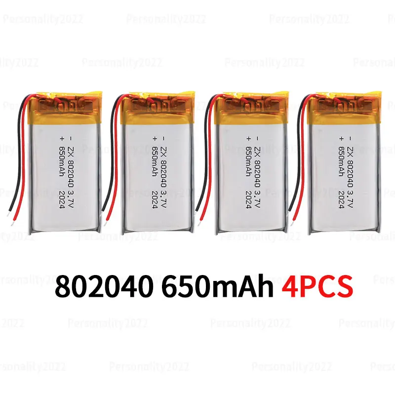 z.SHV 802040   650 mAh Li-Polymer-Akku mit Schutzplatte, Lipo-Polymer-Ersatzzelle für Kopfhörer von Beauty Instruments 3