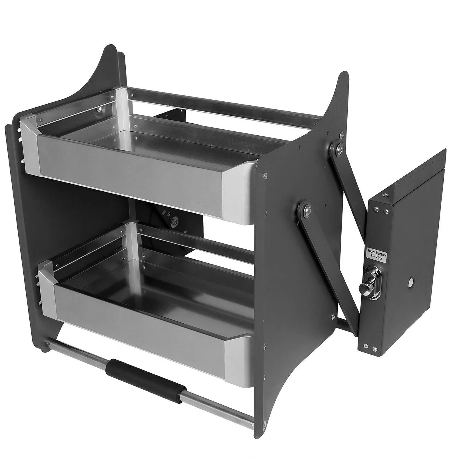 

Двухуровневый выдвижной органайзер для шкафа, усиленный, ширина 22.2-22.4 дюйма, глубина 11 дюймов, высота 22 дюйма, для высоких кухонных шкафов